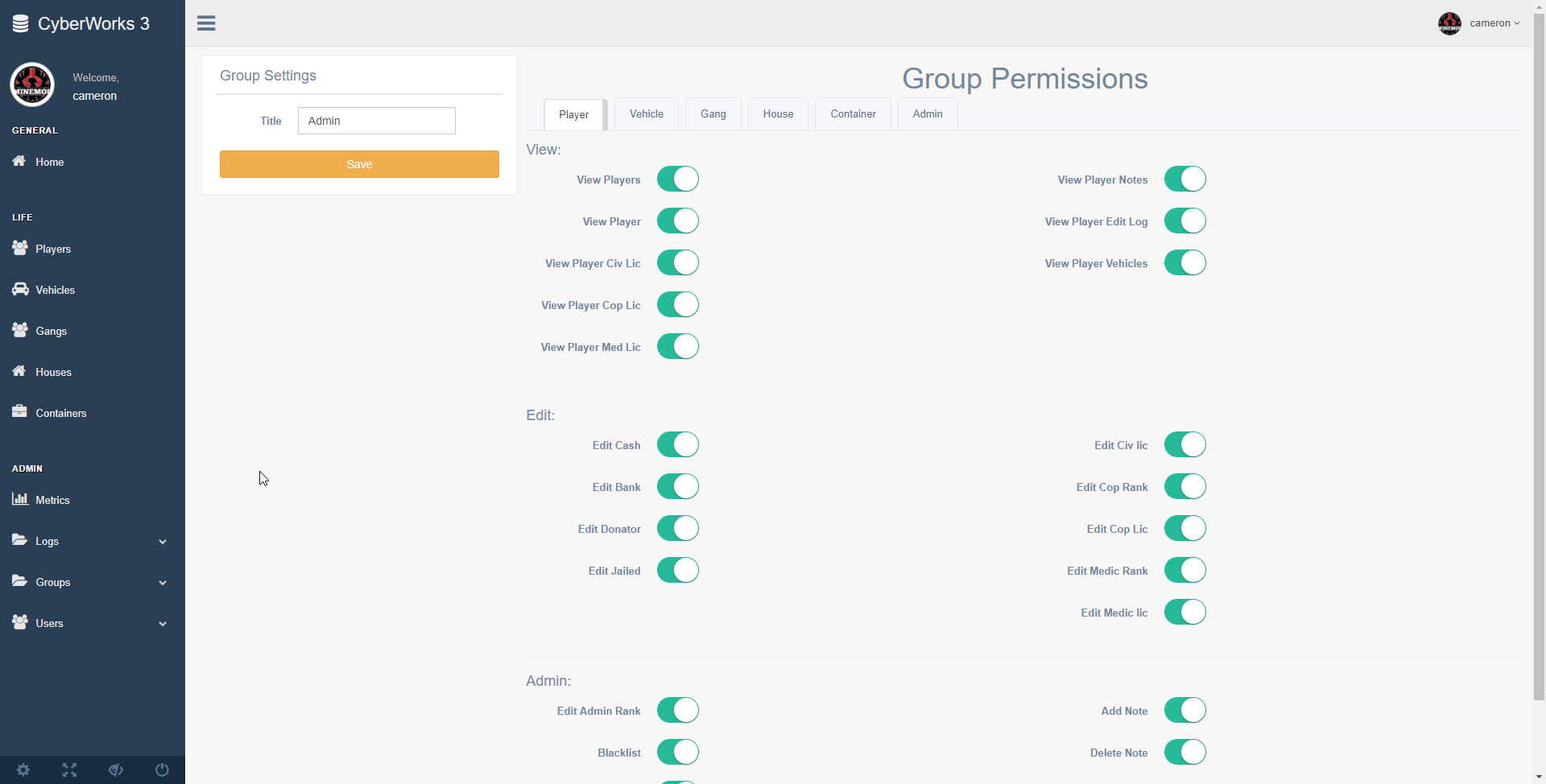 Permission Editor